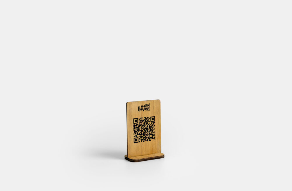 qr stand w red havana premium
