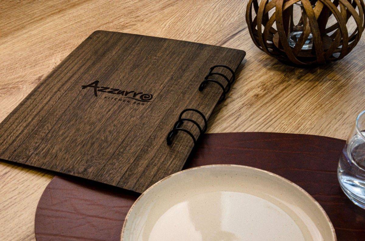 board menu food azzuro