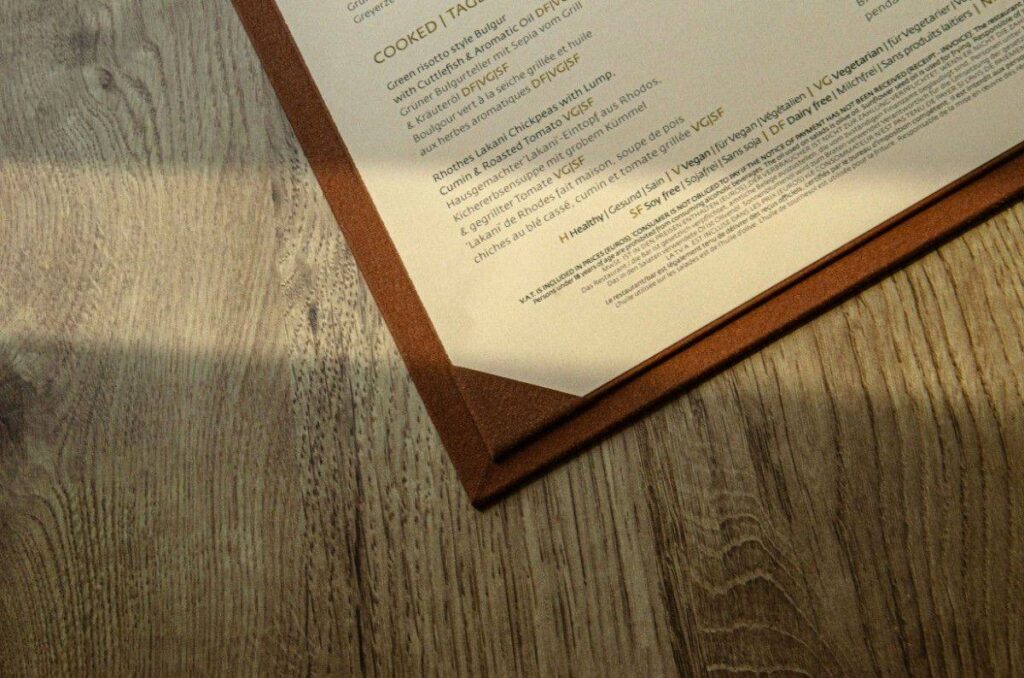 board menu food tsouka