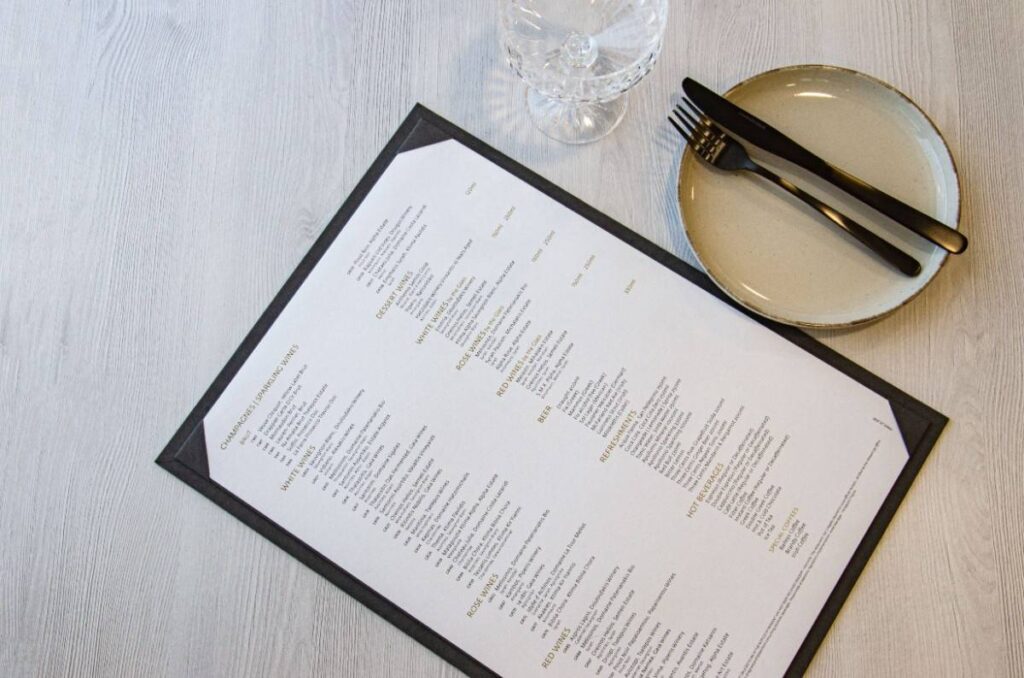 board menu wine beverages fanes