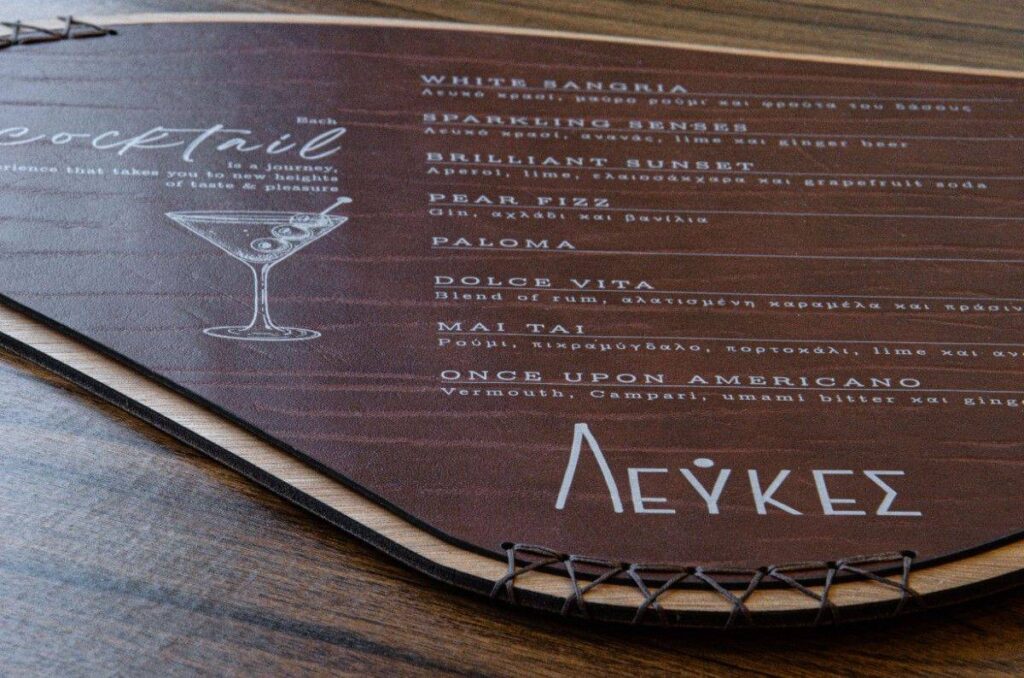 board menu wine beverages lefkes