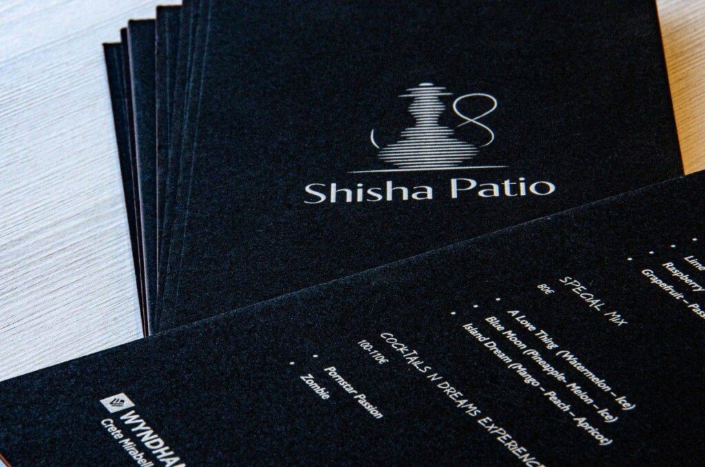 board menu wine beverages shisha