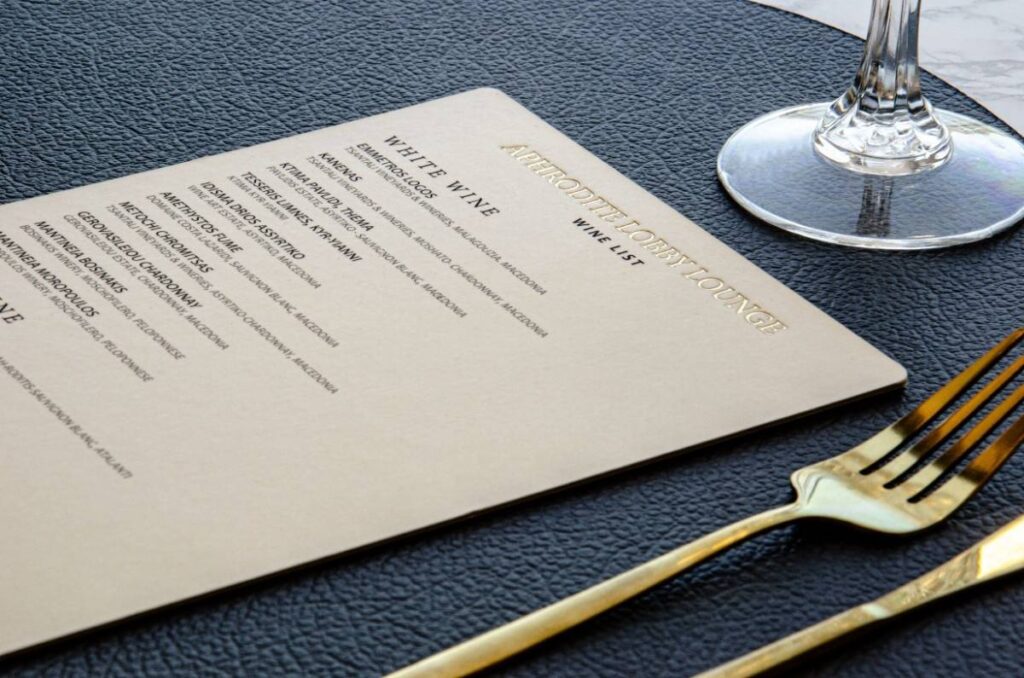 board menu wine beverages aphrodite gha