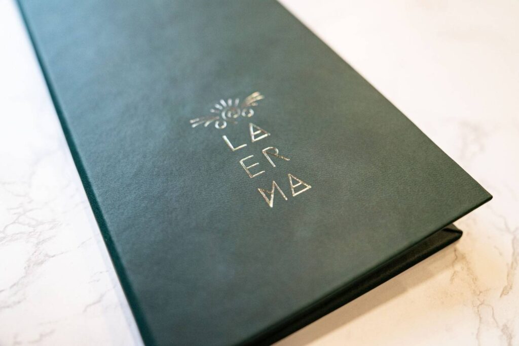 hard cover menu bev bar laerma ella resorts