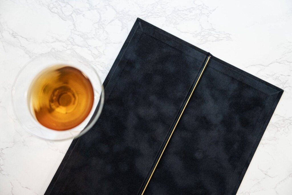 hard cover menu bev bar zale