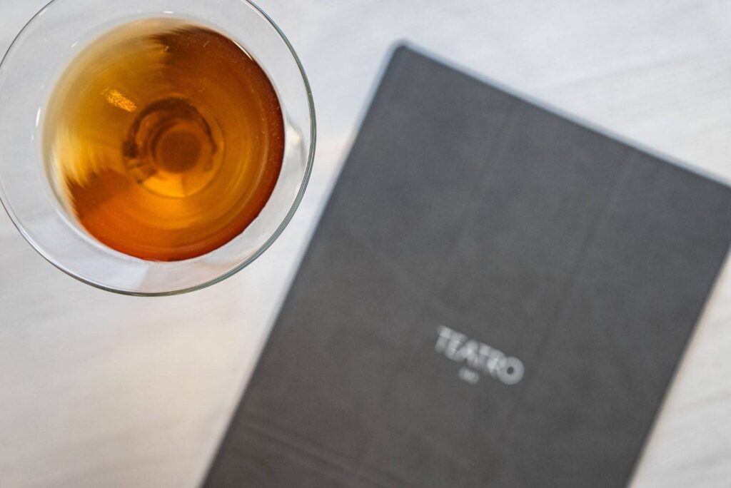 hard cover menu bev bar teatro ikos