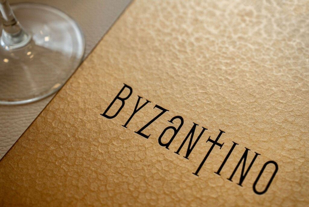 hard cover menu bev bar byzantino
