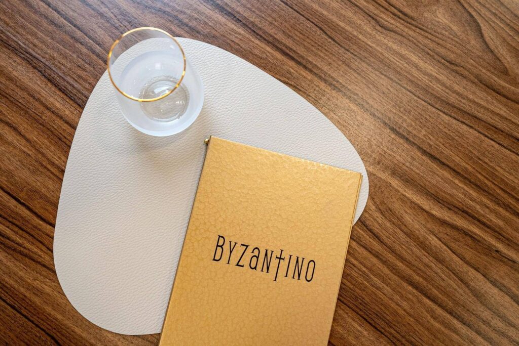 hard cover menu bev bar byzantino