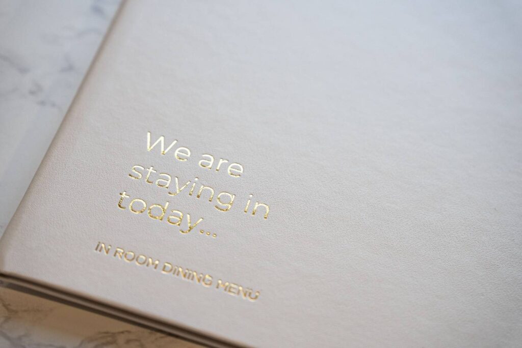 hard cover menu extras room olivar