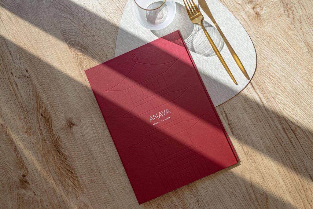 hard cover menu food anaya
