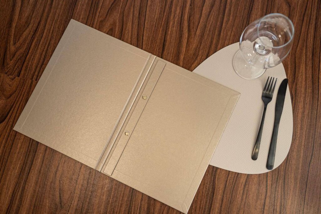 hard cover menu food ikos kerkyra