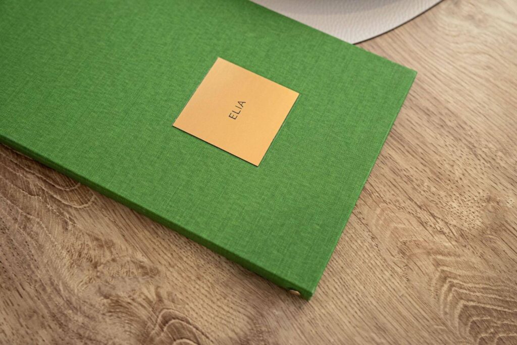 hard cover menu food ikos elia