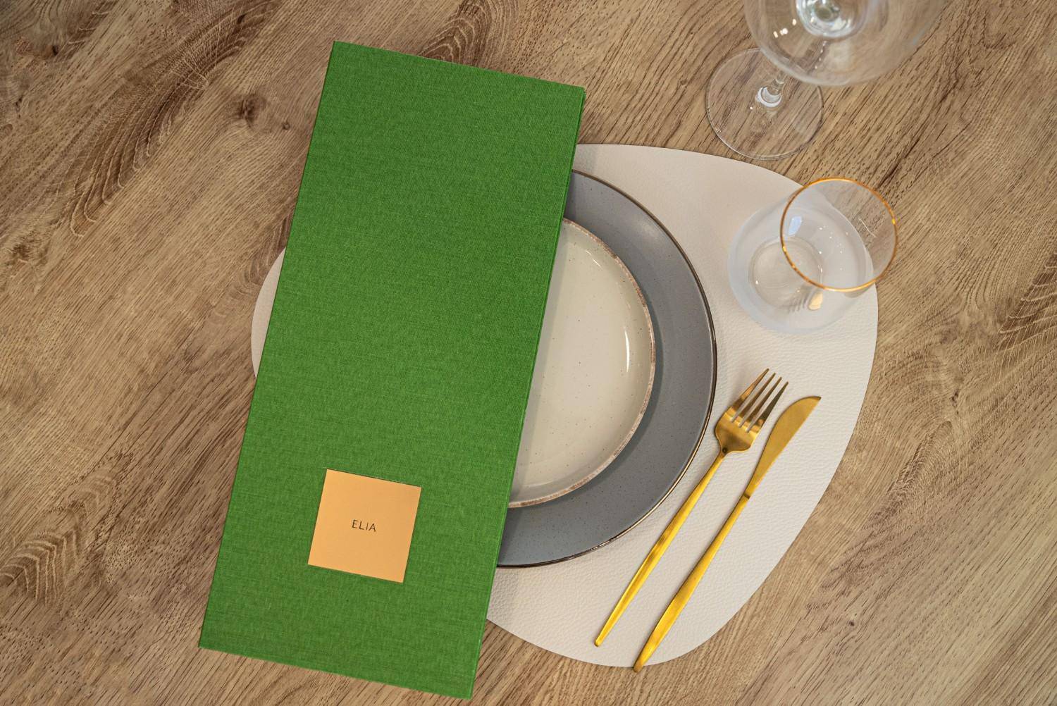 hard cover menu food ikos elia
