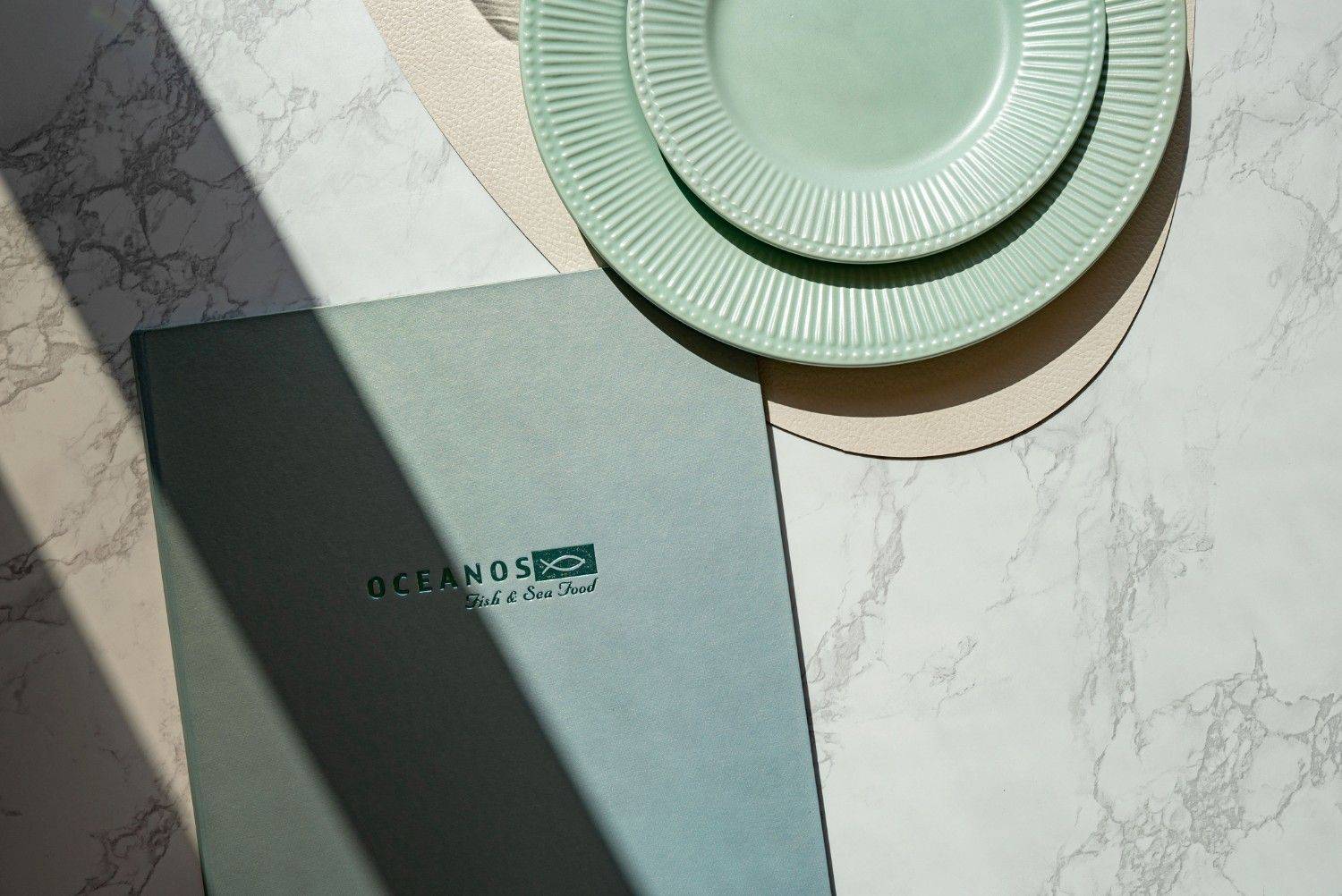 hard cover menu food oceanos