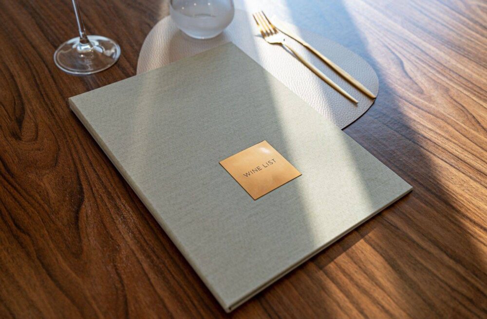hard cover menu wine bousoulas