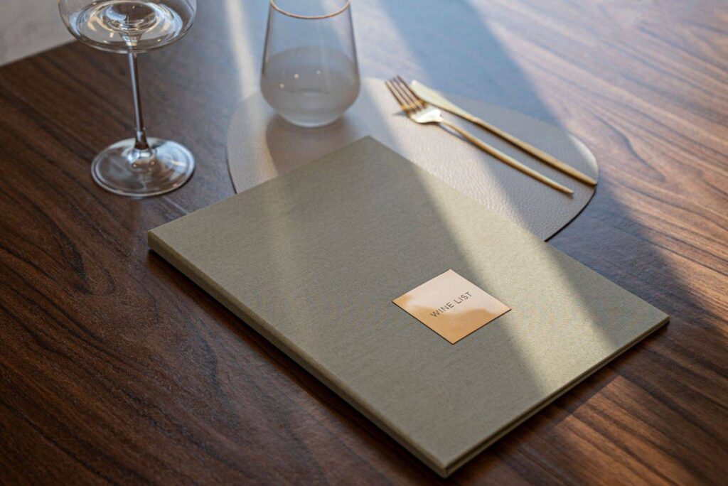 hard cover menu wine bousoulas