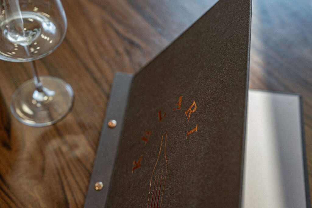 hard cover menu wine kelari ella resorts