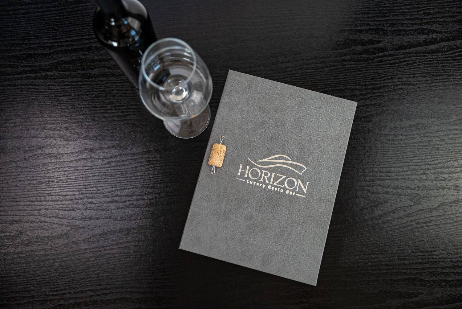 hard cover menu wine horizon