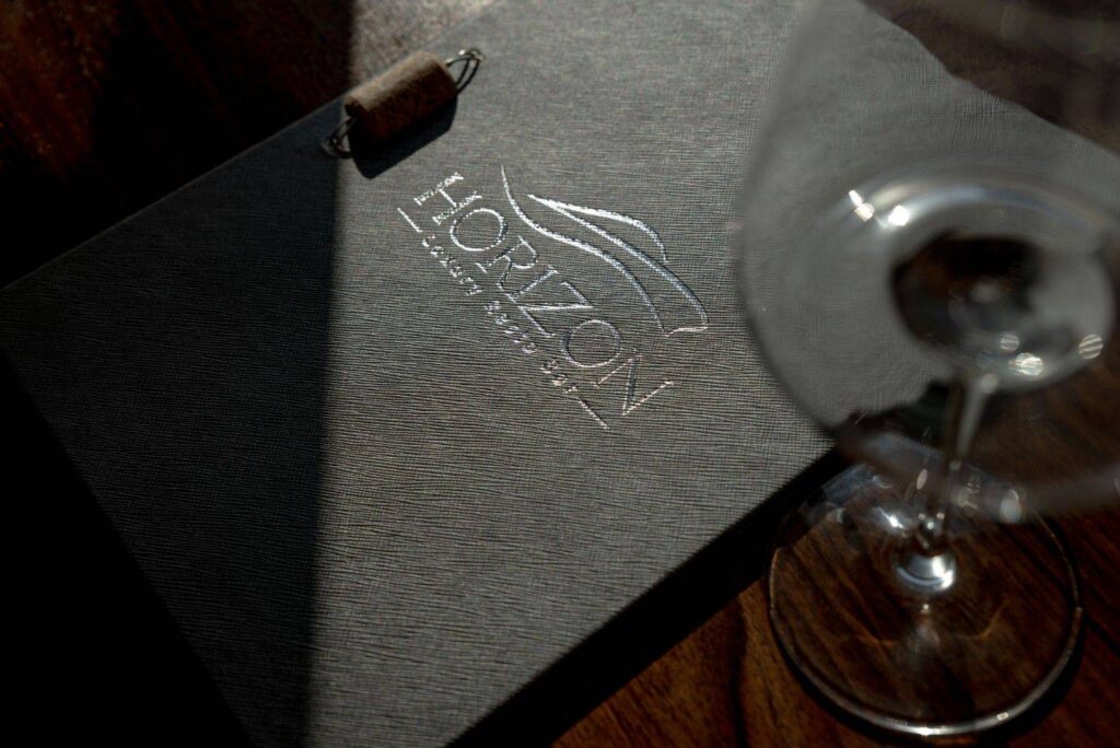 hard cover menu wine horizon