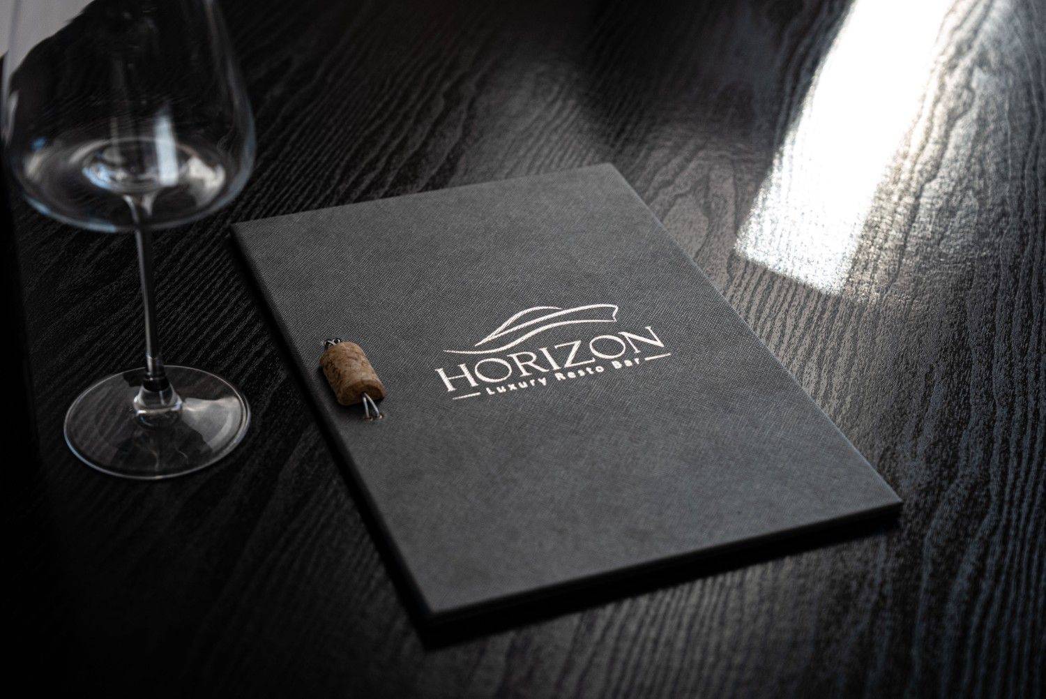 hard cover menu wine horizon