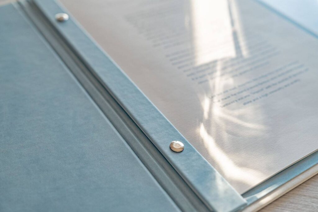 hard cover menu wine pearl marbella