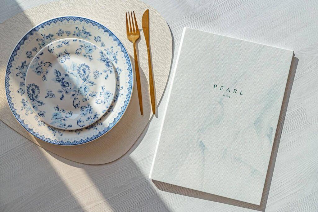 hard cover menu wine pearl marbella