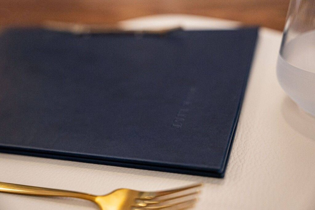 hard cover menu wine kontokali