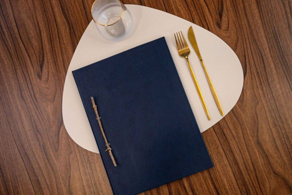 hard cover menu wine kontokali