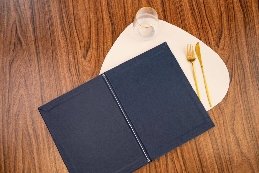 hard cover menu wine kontokali