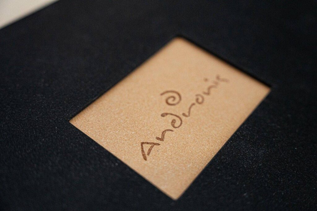 hard cover menu wine andronis